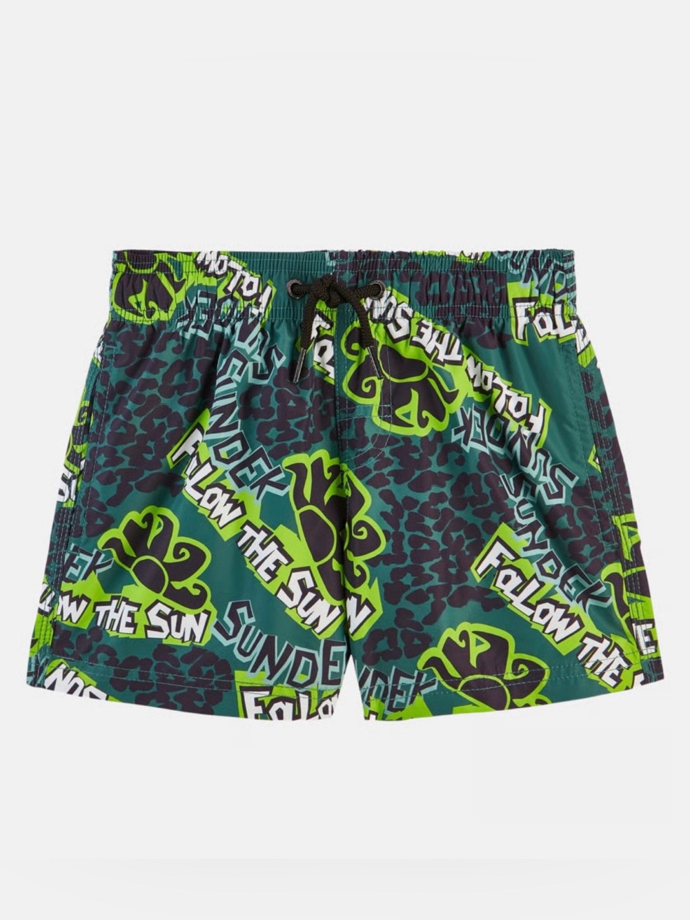 Sundek Boys Printed Stone Age Swim Shorts, Camo Green - Size 4